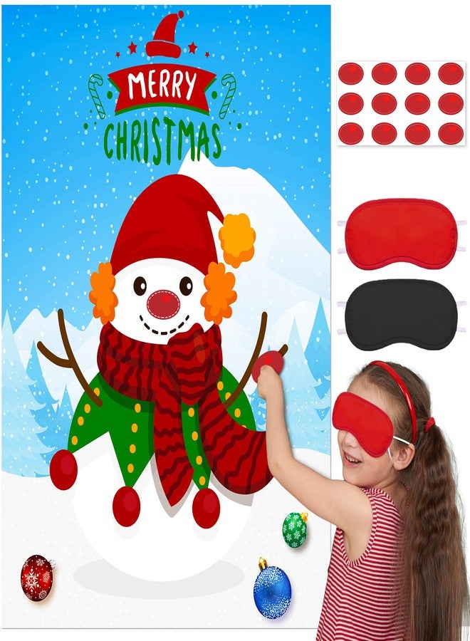 iPartyCool Christmas Games, Pin The Nose on The Snowman Christmas Party Games for Families Activities, Christmas Stickers for Kids Adults Christmas Party Decorations Gifts Supplies - Image 1